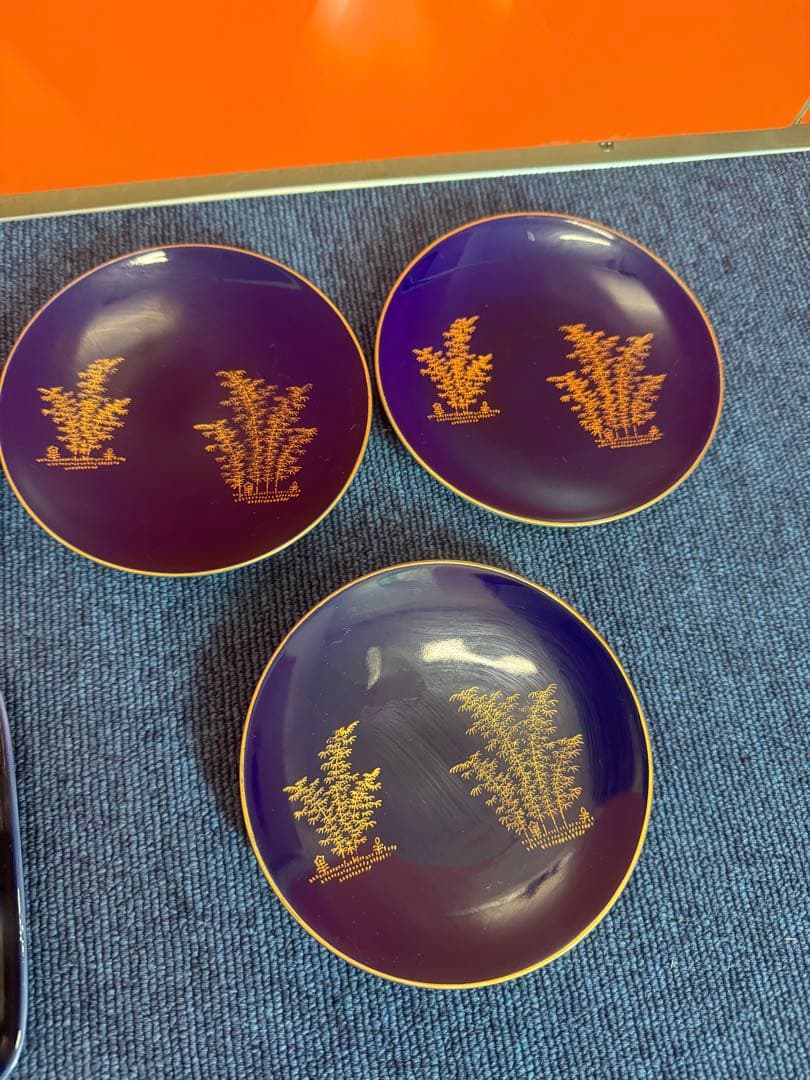 2034 深川製磁 方皿4客 丸皿3客 金彩