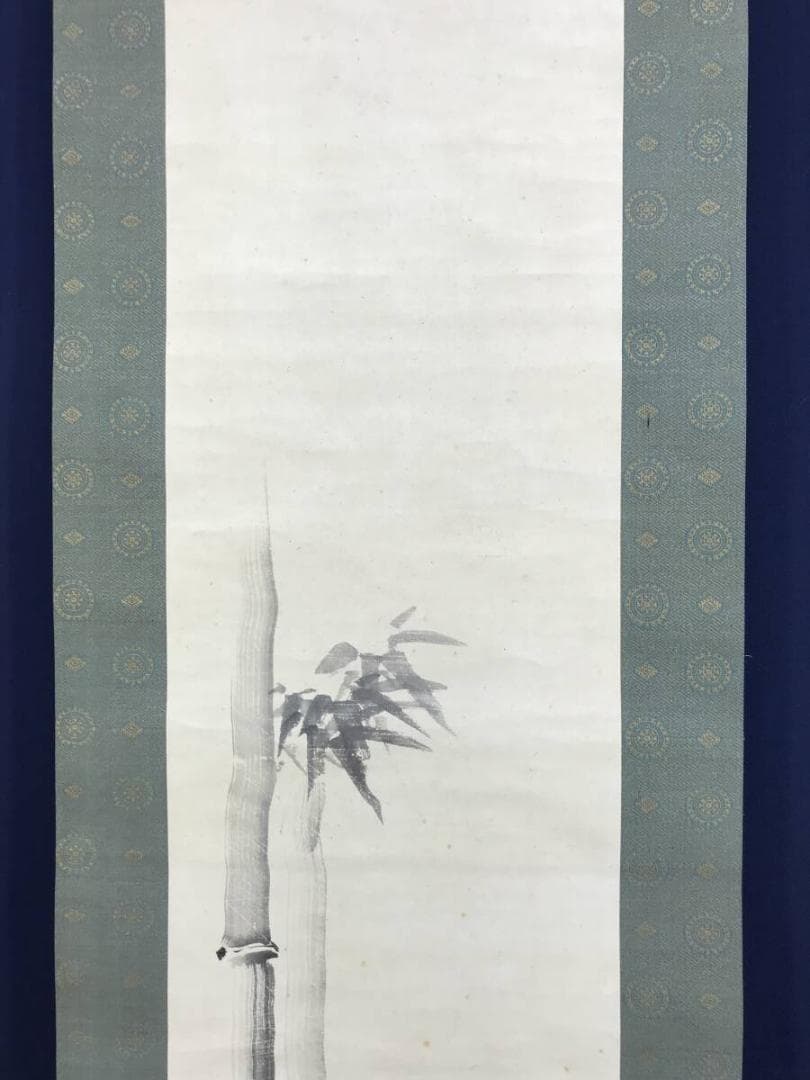 真作/田能村竹田/竹に雀図/花鳥図/掛軸/名家伝来/AH-708