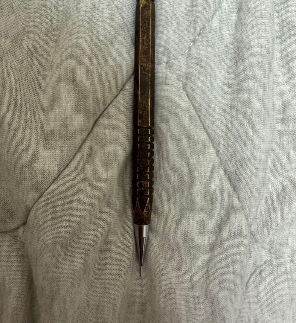 ほぼ未使用　広瀬鐵筆堂　カスタムpg5 糠焼き真鍮六角　シャープペン　0.5mm