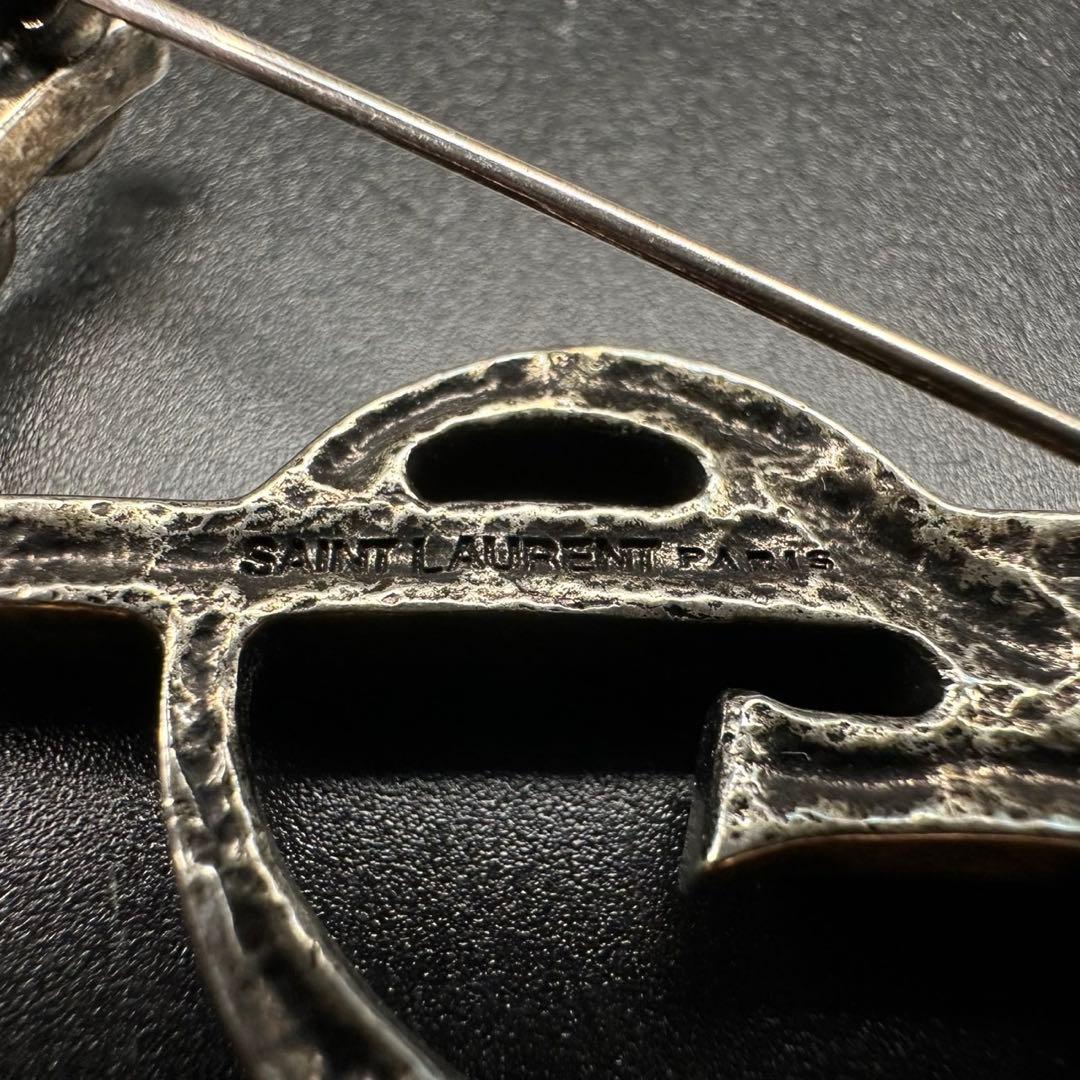 極美品✨ YSL サンローランパリ ブローチ ロゴ 1310