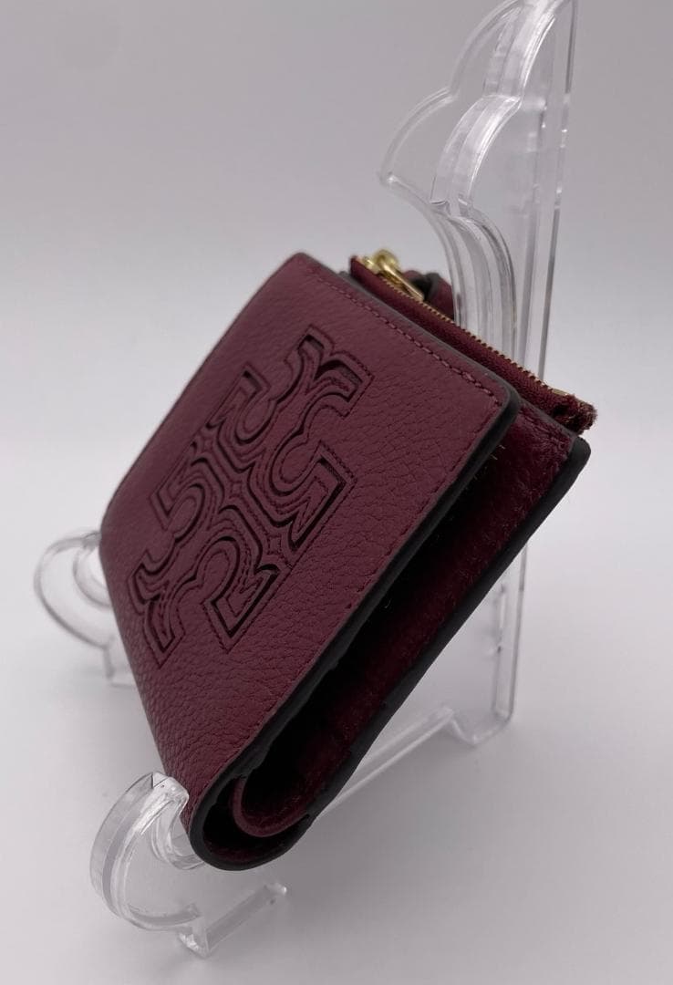 【未使用品】トリーバーチ二つ折りミニ財布ボルドー【箱/保存袋無し