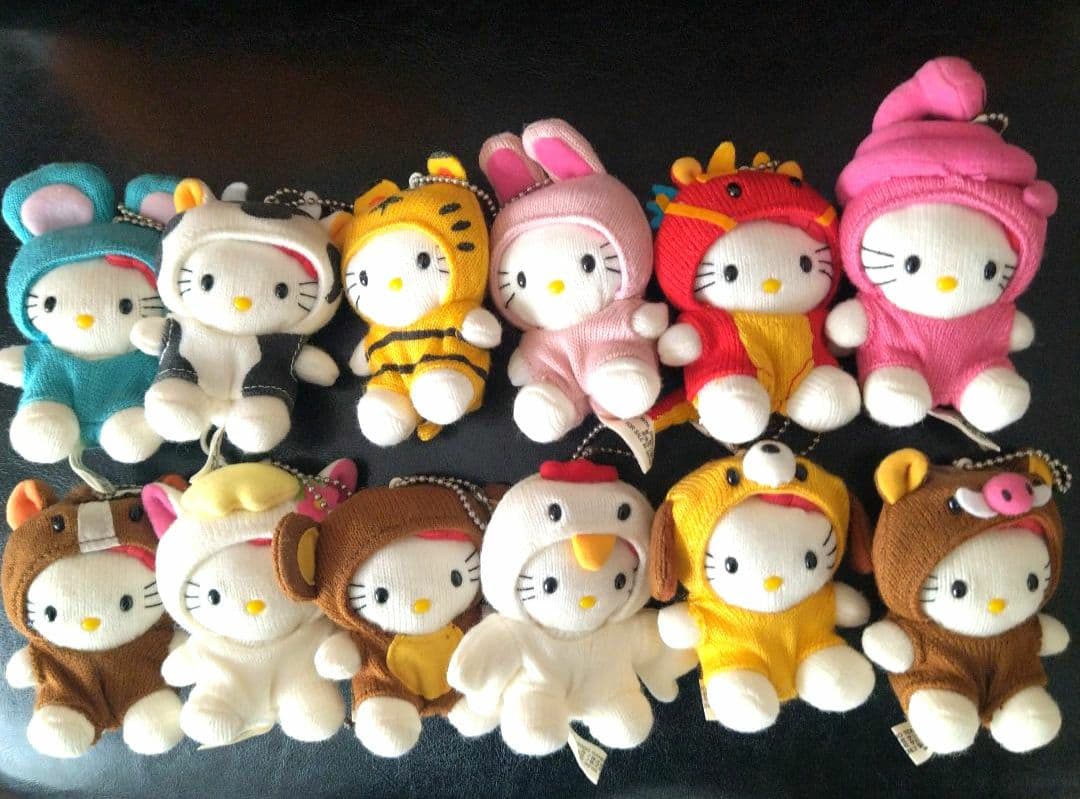 キティちゃん ハローキティ 干支 十二支 キーホルダー 12体セット