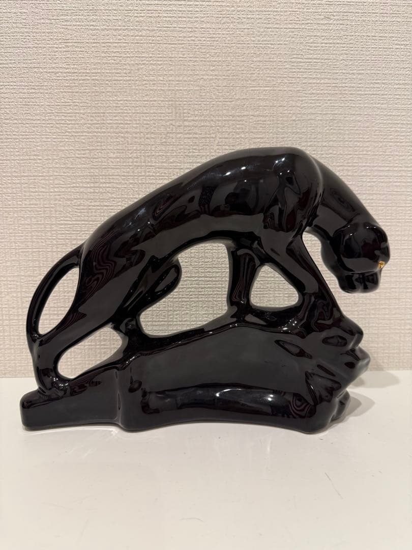 ☆セラミック☆黒豹☆置物☆ブラックパンサー☆工芸品☆インテリア☆