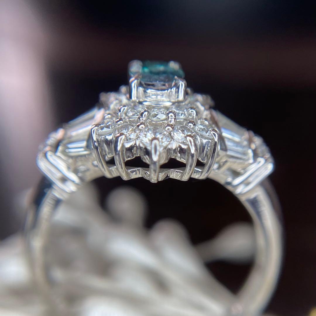 天然非加熱アレキサンドライト ダイヤモンド 計1.06ct PT900