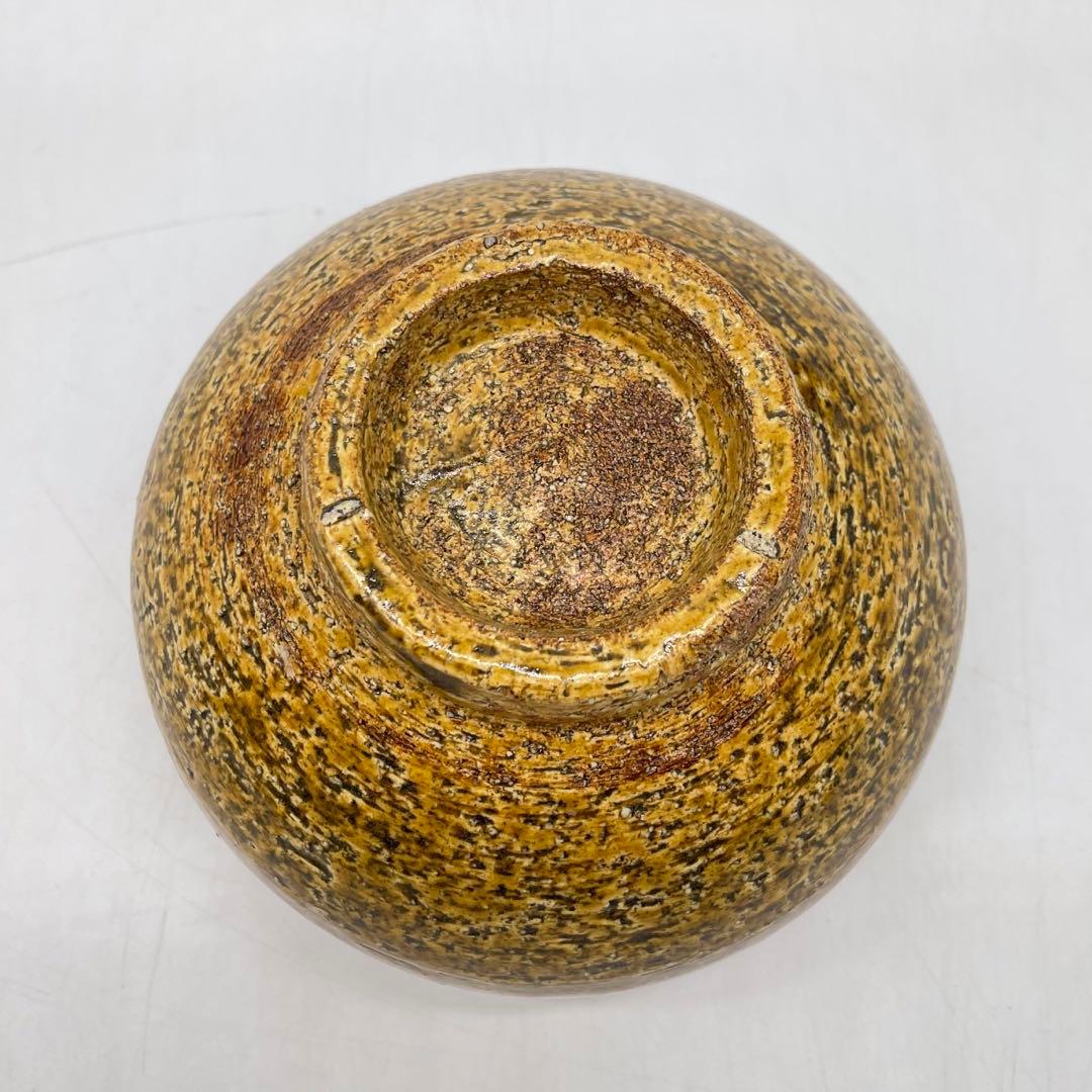 鳥取民藝　牛ノ戸焼　黄釉櫛目茶碗　茶道具　10