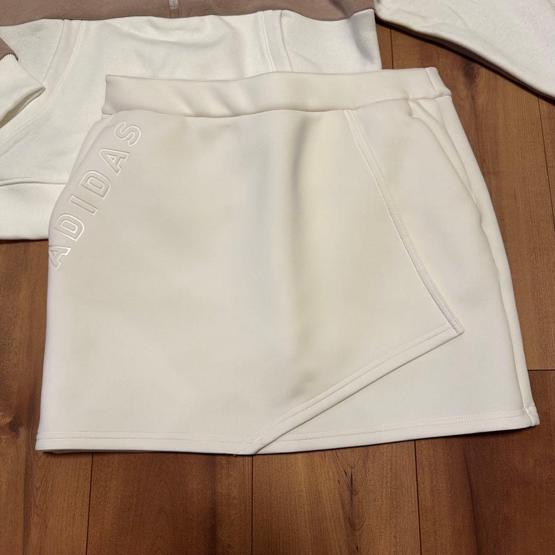 裏起毛　長袖　モックネック　ダンボールニット　スカート　セットアップ　秋冬　L