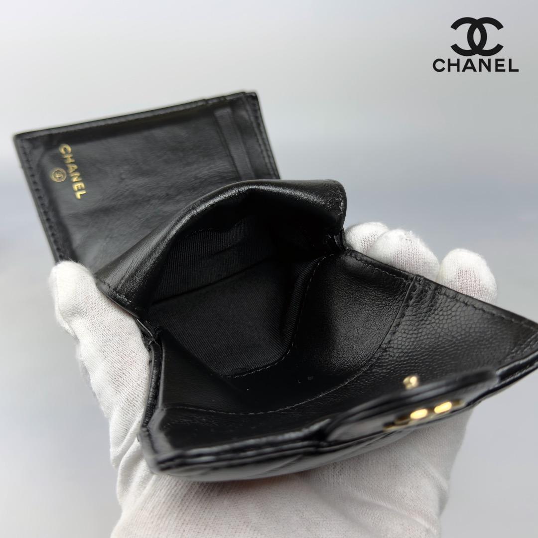 正規品 シャネル マトラッセ ジェブロン ゴールド金具 Wホック 三