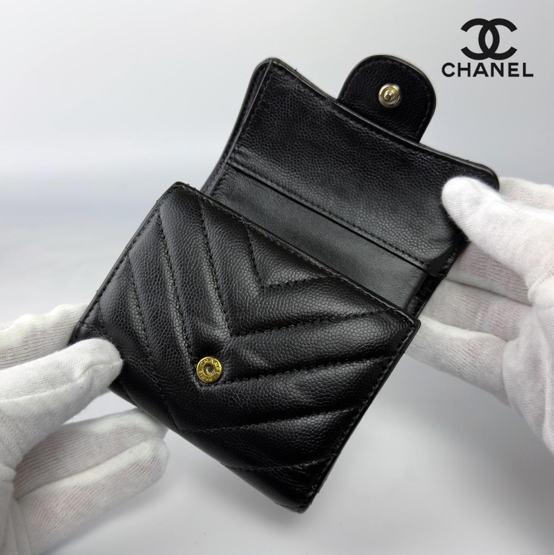 正規品 シャネル マトラッセ ジェブロン ゴールド金具 Wホック 三