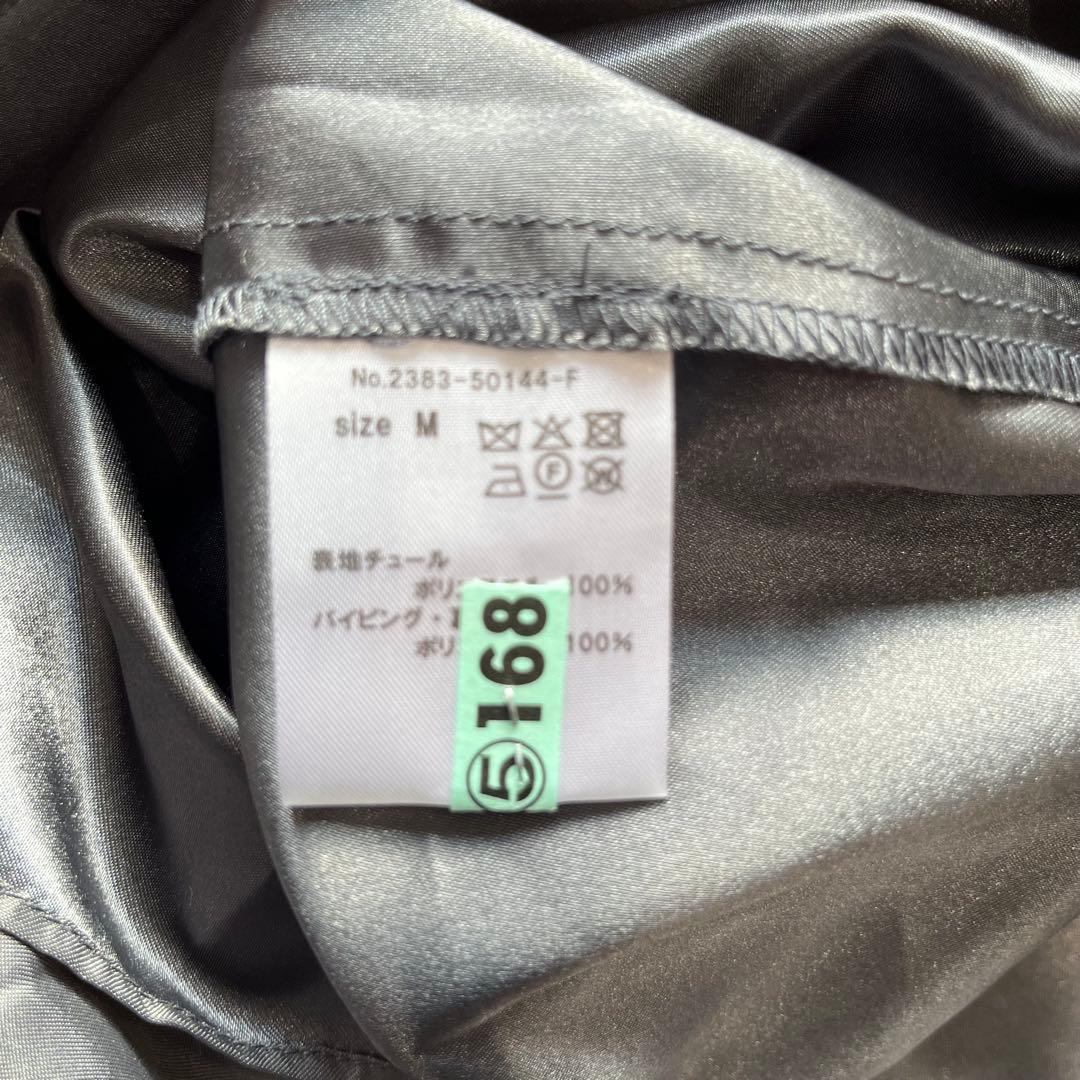 niana チュールパイピングAラインドレス　オケージョンドレス　M チャコール