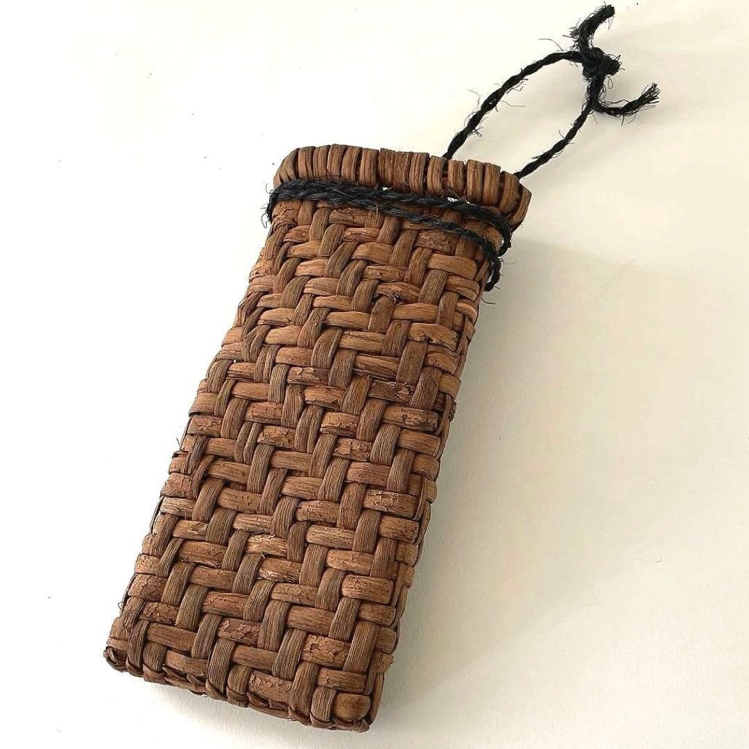 鉈籠掛花入 花器 懸花入 山葡萄 蔓 山鉈 鞘 用の美 茶道 華道 骨董 古美術