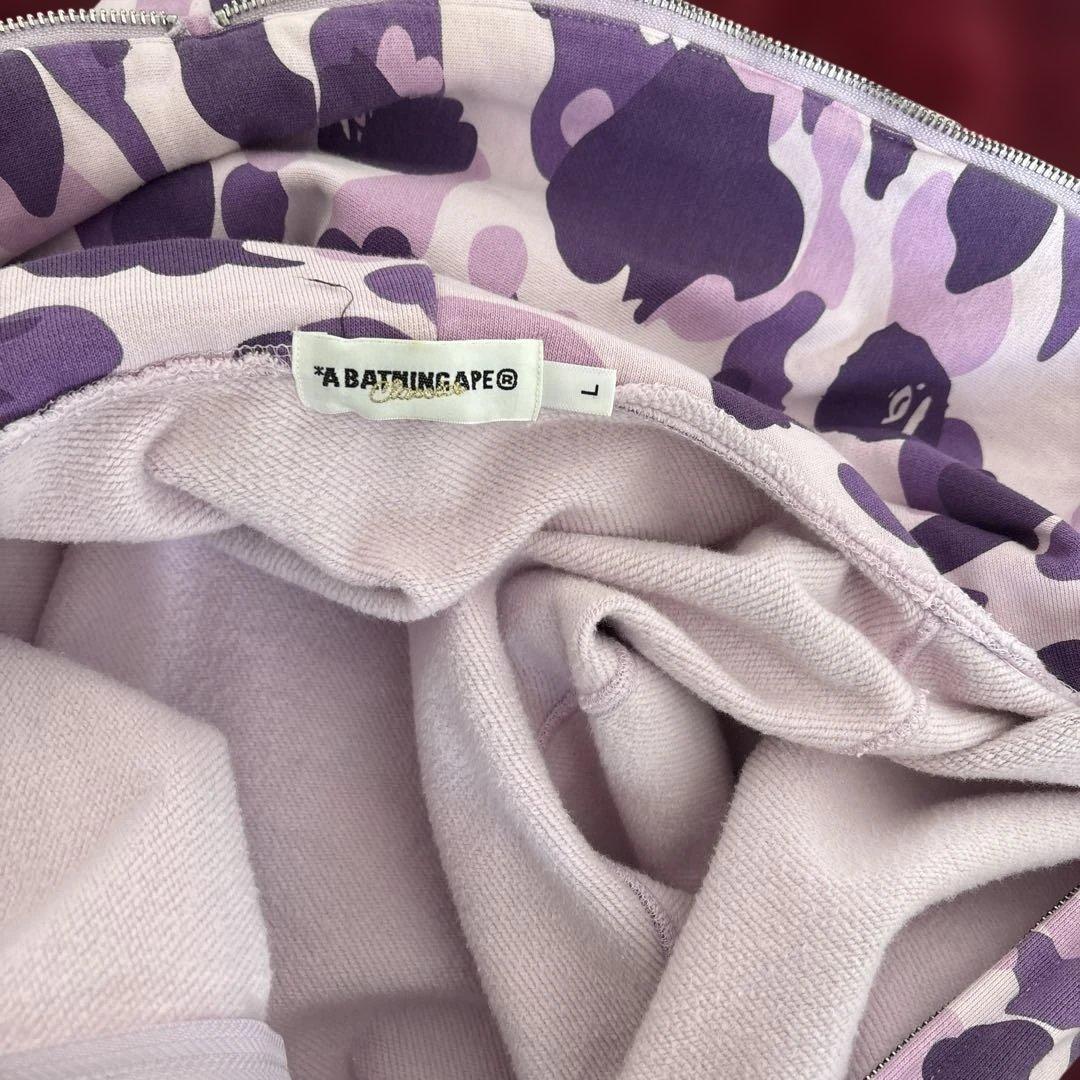 BAPE シャークパーカー パープルカモ フルジップ 紫 迷彩