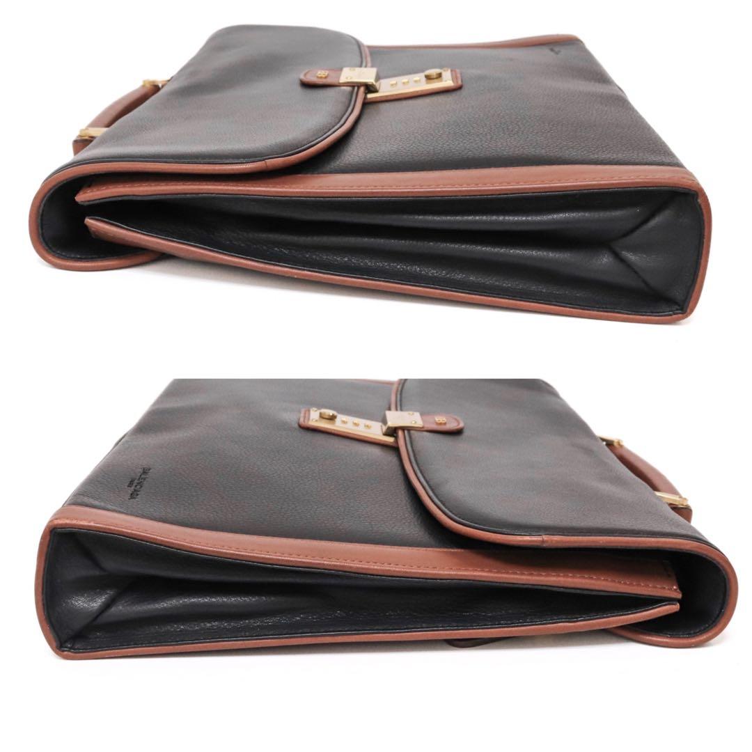 バレンシアガ ブリーフケース ペイズリー柄　レザー ロゴ型押し 黒