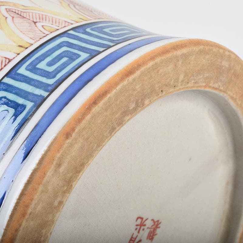 中国 大清光緒年製款 粉彩 漢詩仕女文 双耳瓶 時代箱付 M R9316B