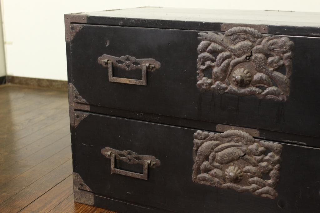 打出金具！庄内箪笥 古家具/古民家/時代箪笥/チェスト/和家具/古道具/古民