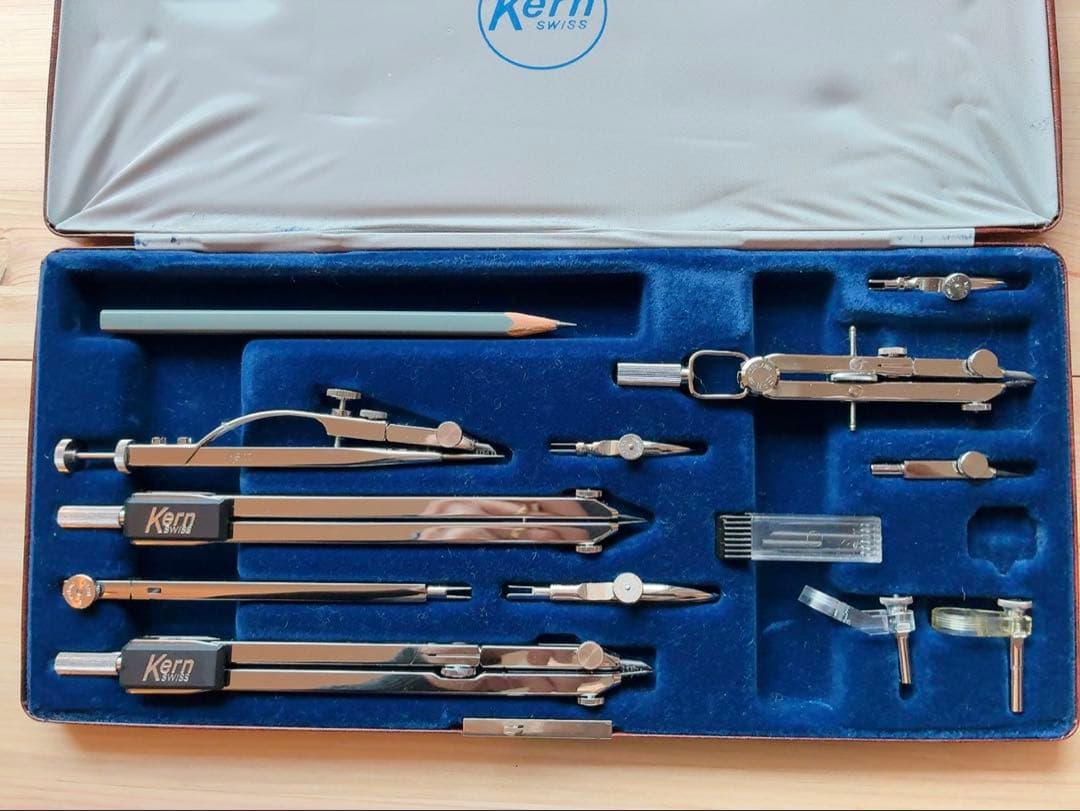 Kren Swissヴィンテージ精密製図用コンパス5本＋部品セット
