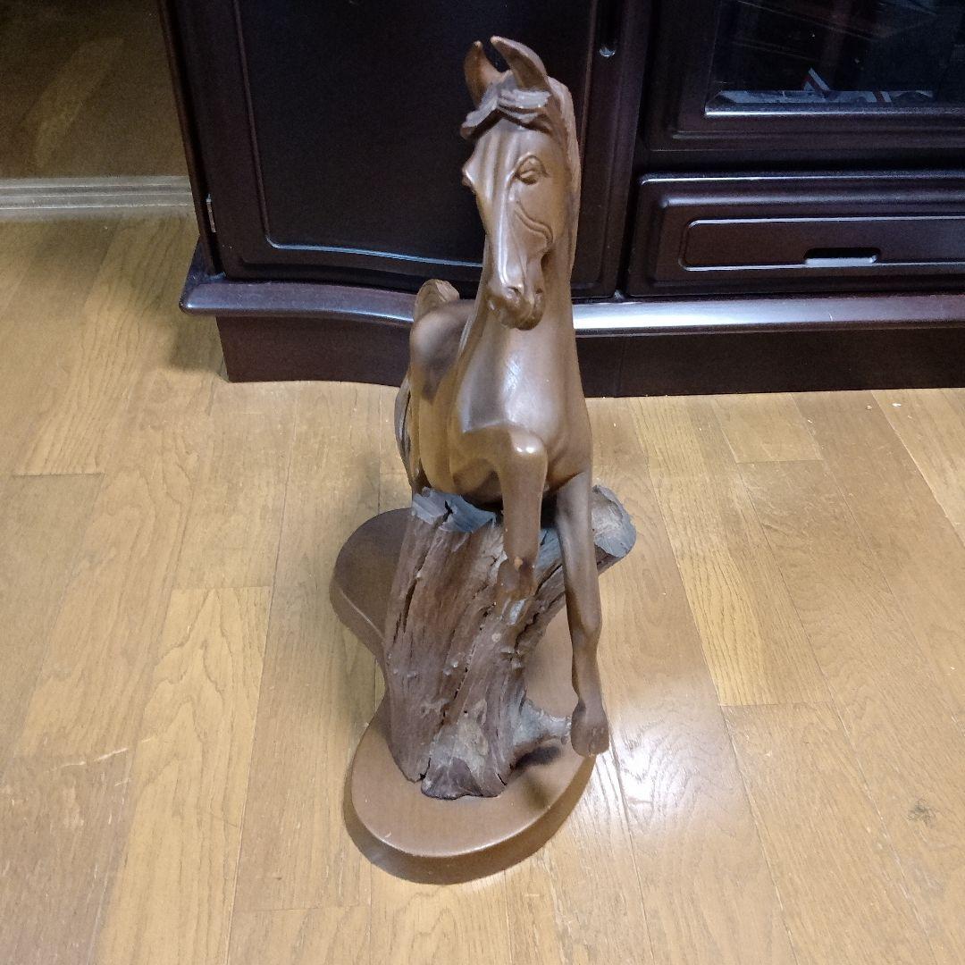 美品！アンティ―ク！今年は馬年！木製馬の彫刻 ブラウン 約50cm - メルカリ