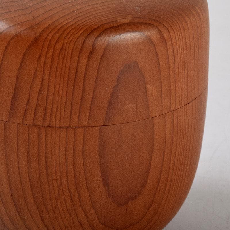 茶道具 飛騨一位一刀彫 十代 飛騨甚五郎 村山群鳳作 棗 共箱 V 8778