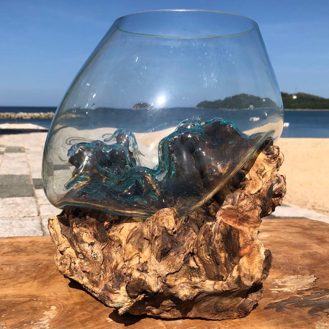 流木ガラス オブジェ超特大E 花瓶 金魚鉢 水槽 テラリウム 観賞魚