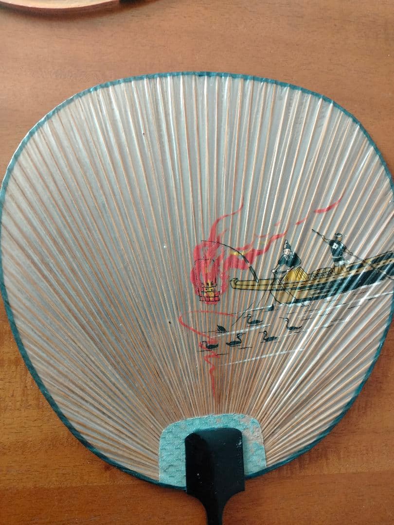 みずうちわ 4枚 鵜飼の絵柄