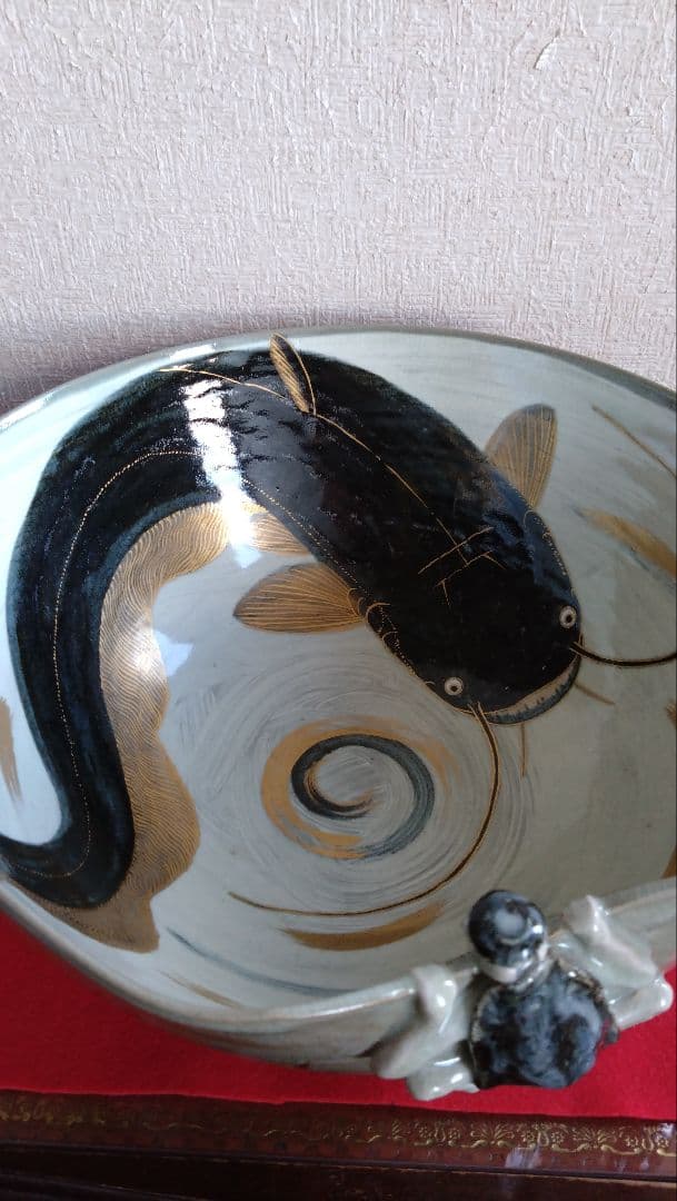 平安麦波　麦波　山本雄次　大鉢　清水焼　京焼　鯰　河童　鉢