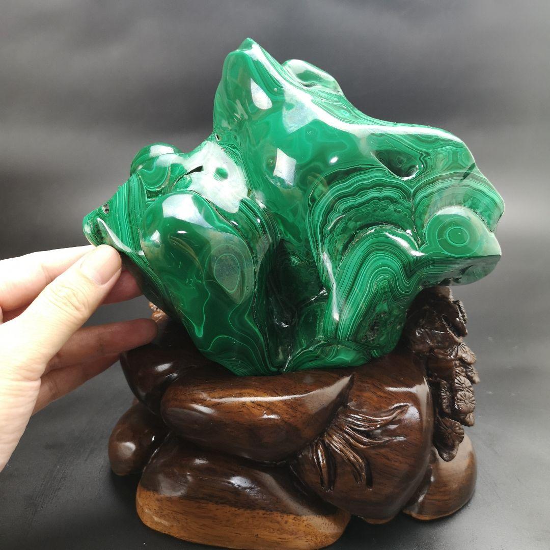 芸術品 超レア物 孔雀石 親子の象 マラカイト 原石 処分