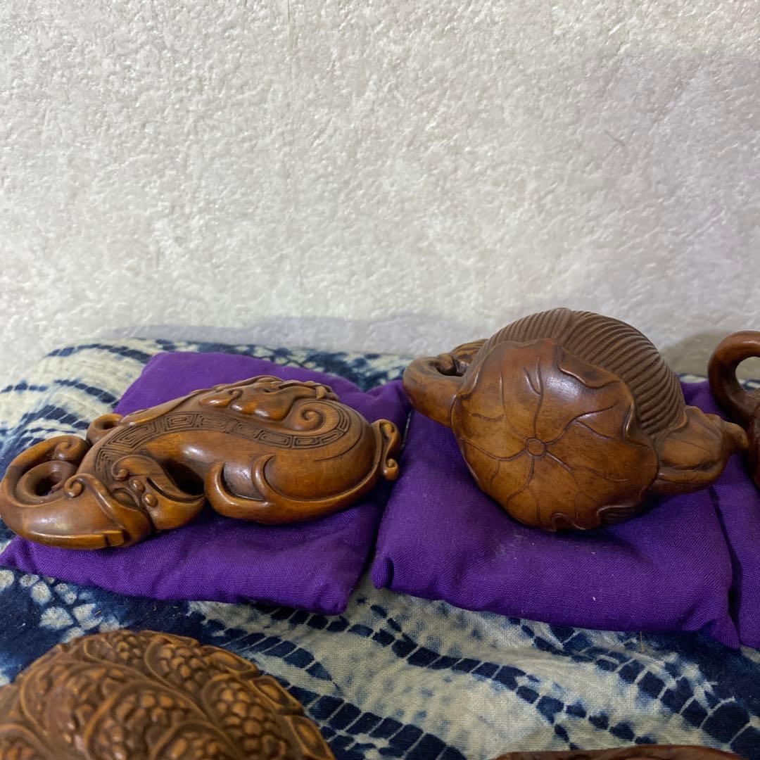 木彫 根付 置物 十三個