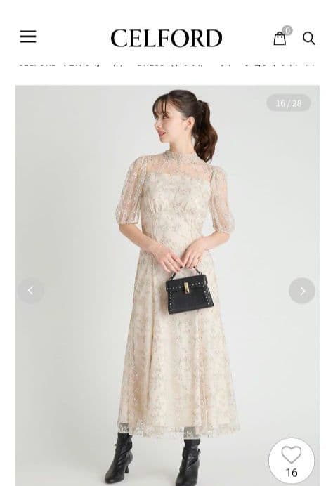 2025年新作 セルフォード 38 バックリボンスモールフラワードレス　308