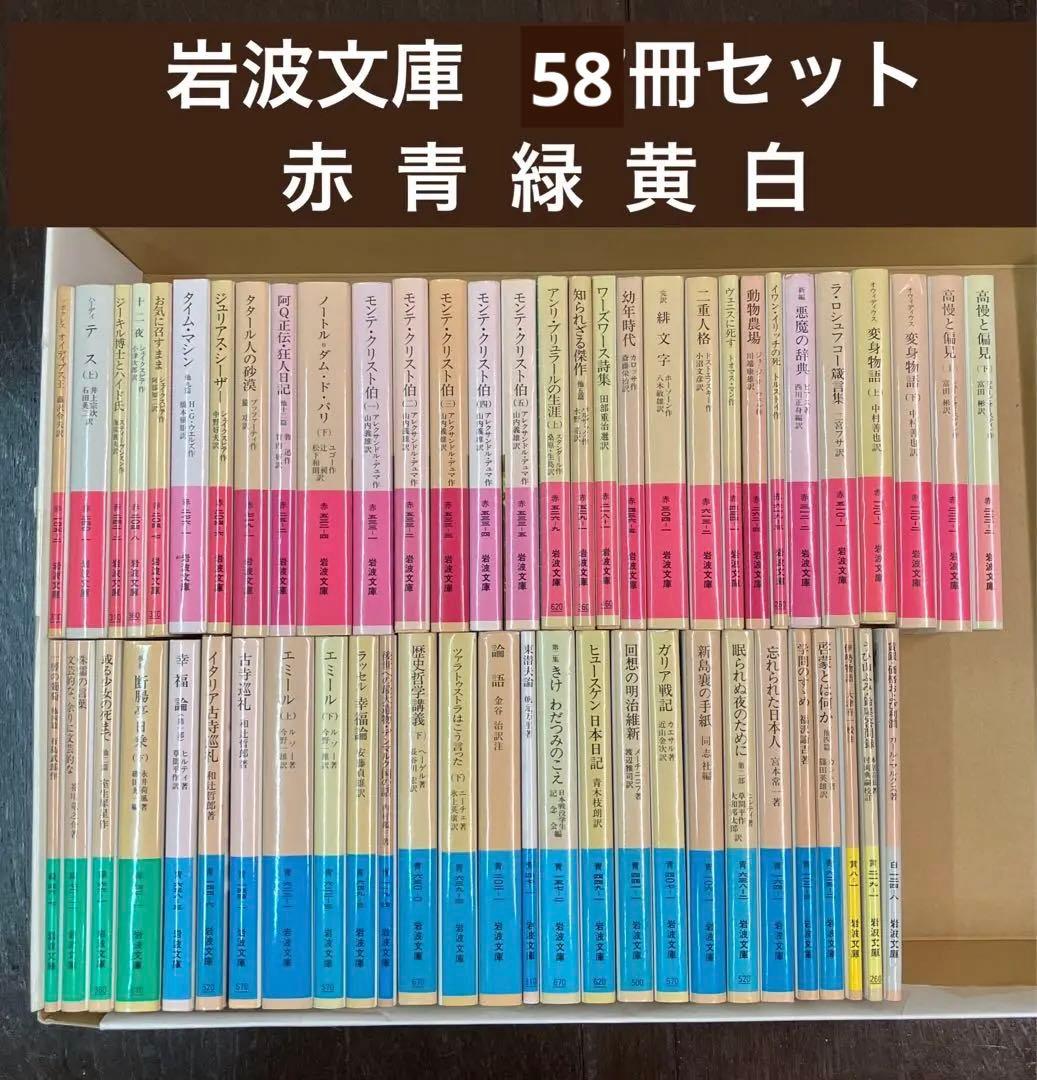 岩波文庫　赤 青 緑 白 黄　58冊セット　まとめ売り 岩波文庫 赤 青 緑 白 黄 58冊セット まとめ売り 波 改版 (岩波文庫