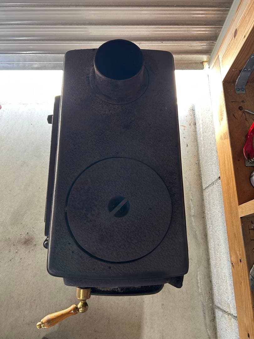 鋳鉄製薪ストーブ 4バーナー ハンドル付き　引き取り限定！