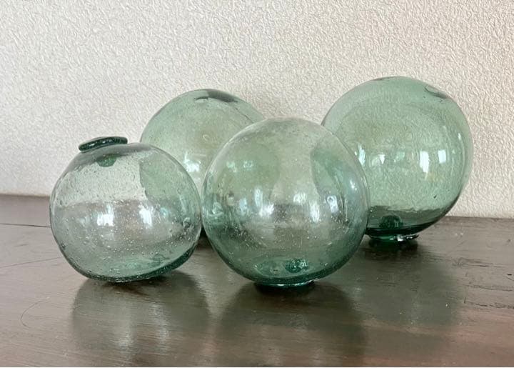 ガラス玉 浮き玉 漁具 沖縄漁師網み サバニ ガラス浮き玉 漁師浮き