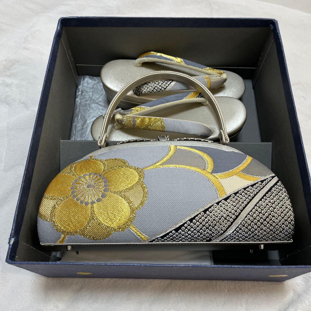 新品未使用訳あり和柄花柄バッグ草履セット草履バック着物振袖訪問着留袖成人式結婚式