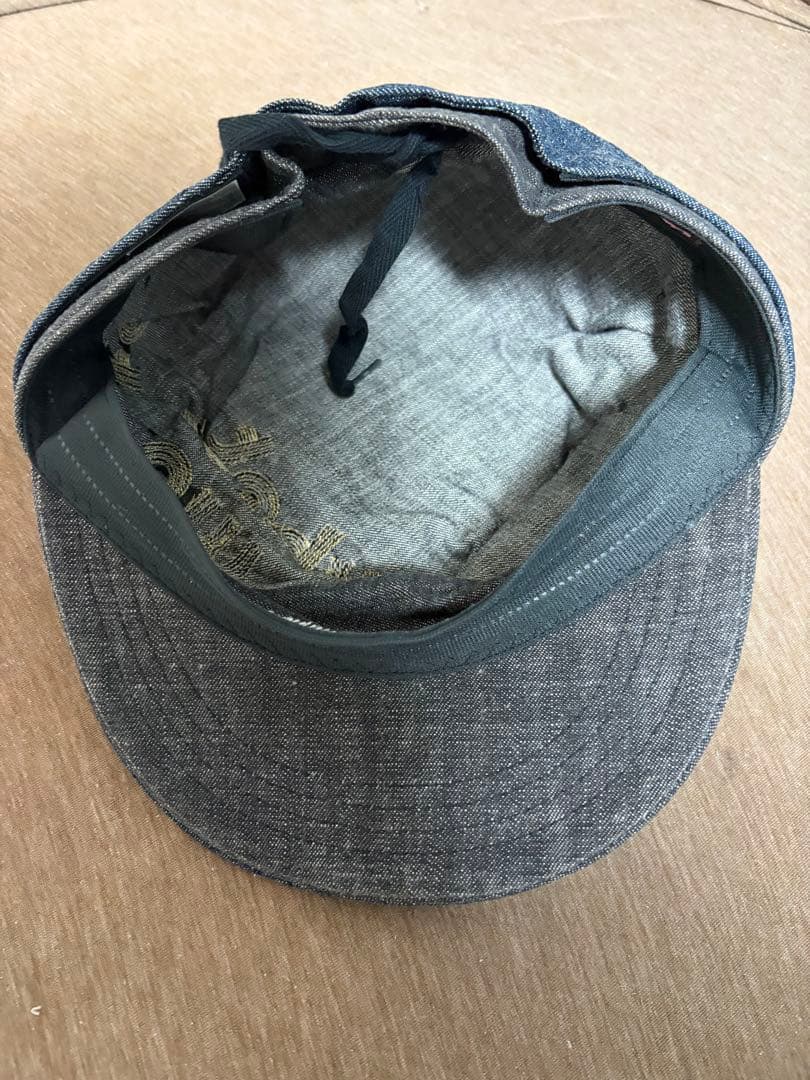 WMMW 吉田美和 キャスケット帽デニム生地 ブローチ付き