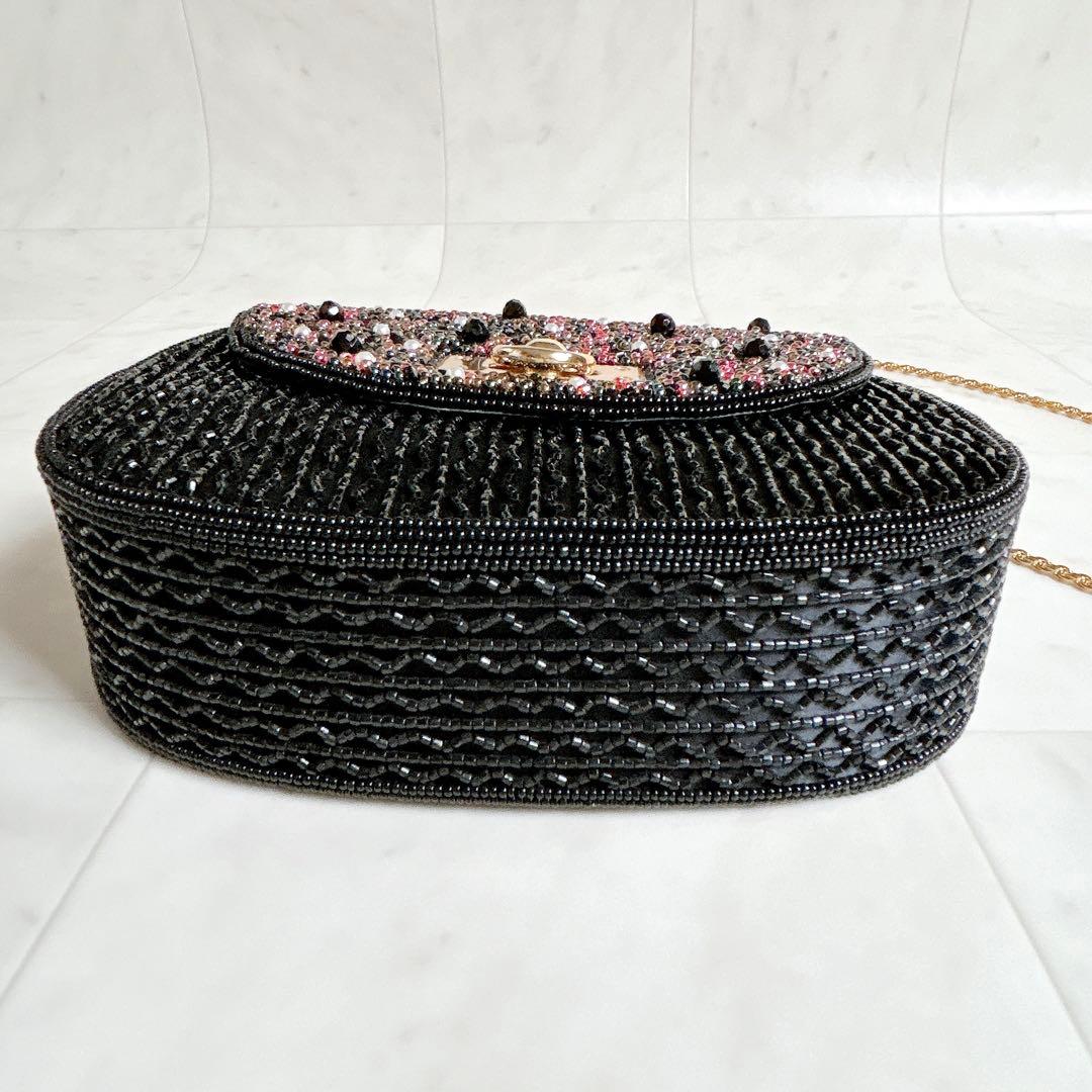 【美品】LUMY はしもと 皇室御用達 ビーズバッグ パーティーバッグ 2way