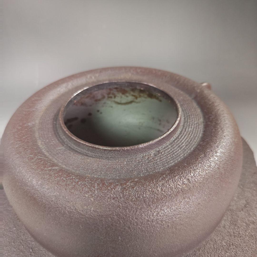 イ958 茶釜『釜師 金森浄栄』『糸目口 透木釜 共箱』鉄釜 茶道具