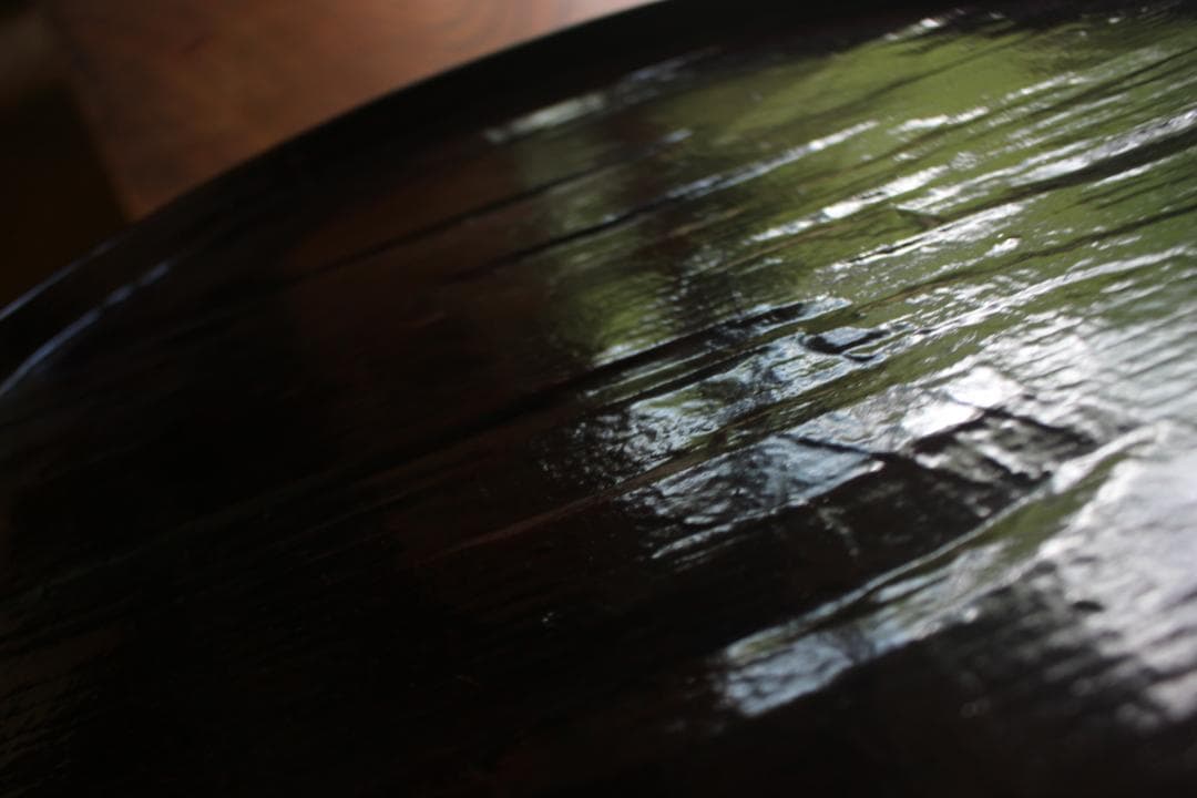 デッドストック！風情ある一閑張りに極上溜塗の映えるお膳（検お盆お膳茶道具