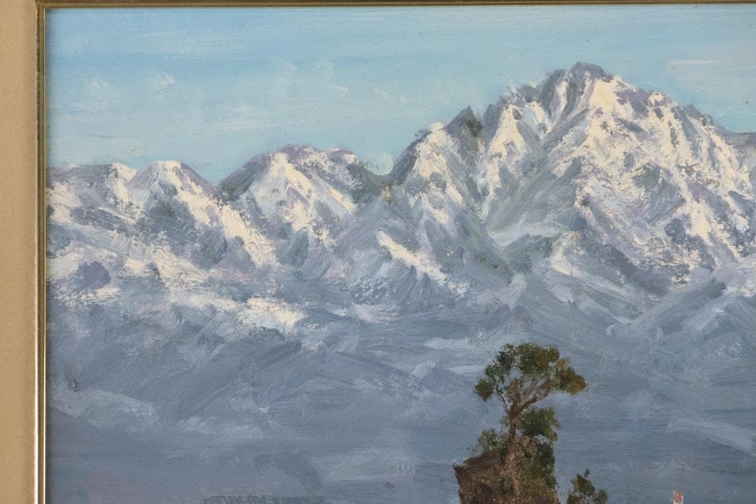 【真作】　大渕繁樹　「 潮騒 」　F8号　油彩　雨晴海岸　師：樋口洋　BK095