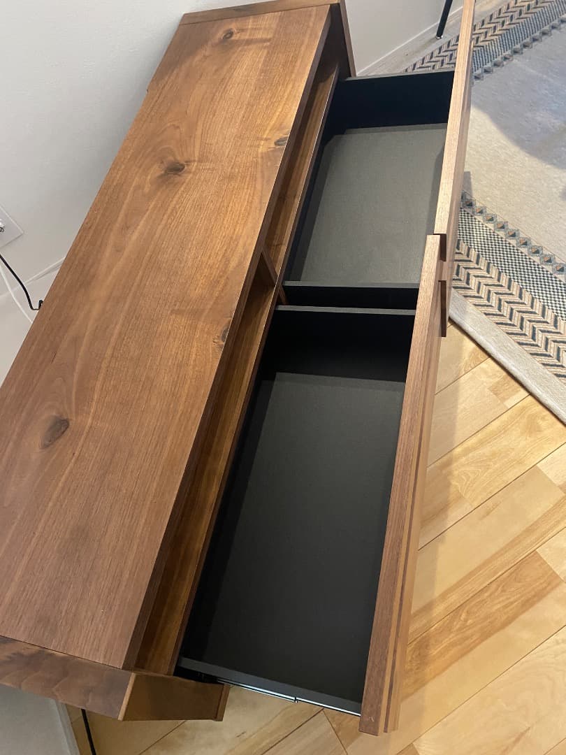 美品】ウォールナット無垢材 関家具 テレビ台 150cm 引き出し付き