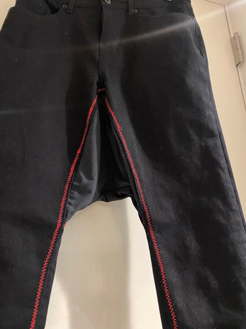 オーダー品】サルエル パンツ デニム 黒 ブラック スキニー 検 GACKT