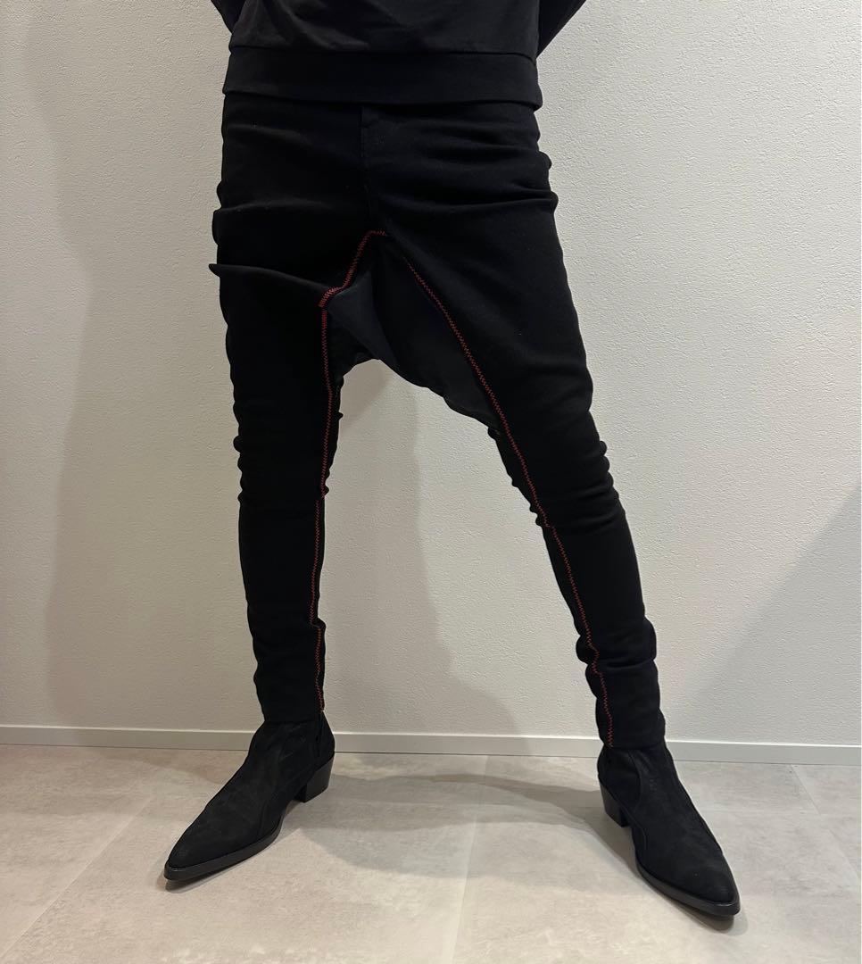 オーダー品】サルエル パンツ デニム 黒 ブラック スキニー 検 GACKT