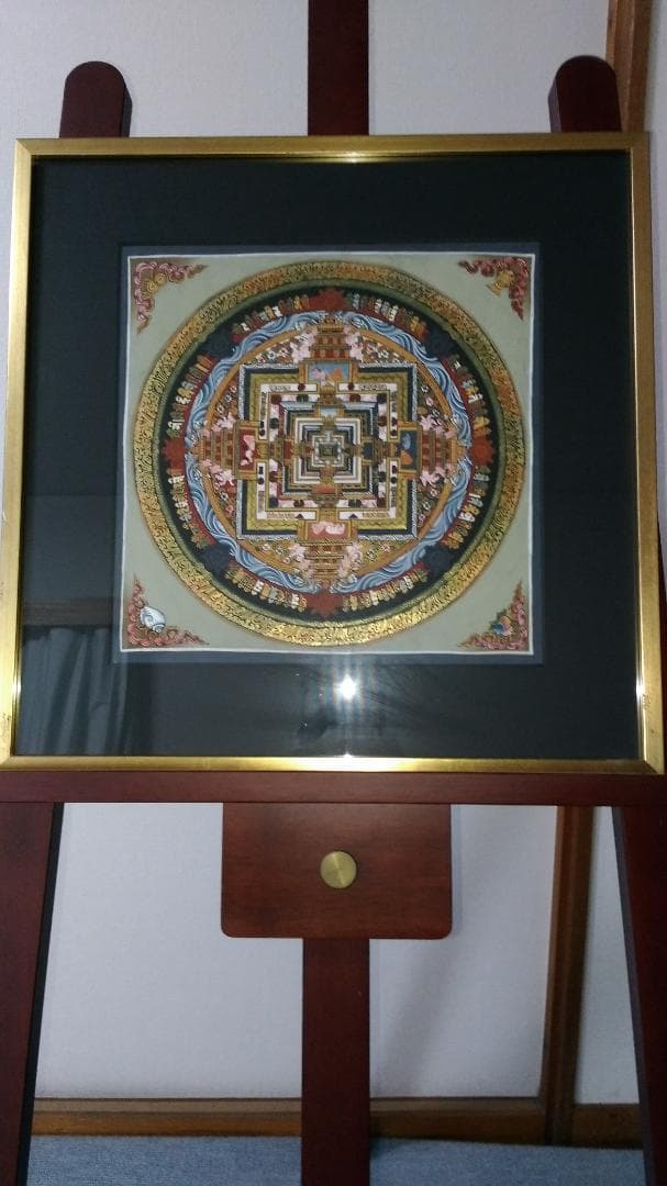 値下げチベット種字曼陀羅赤肉筆