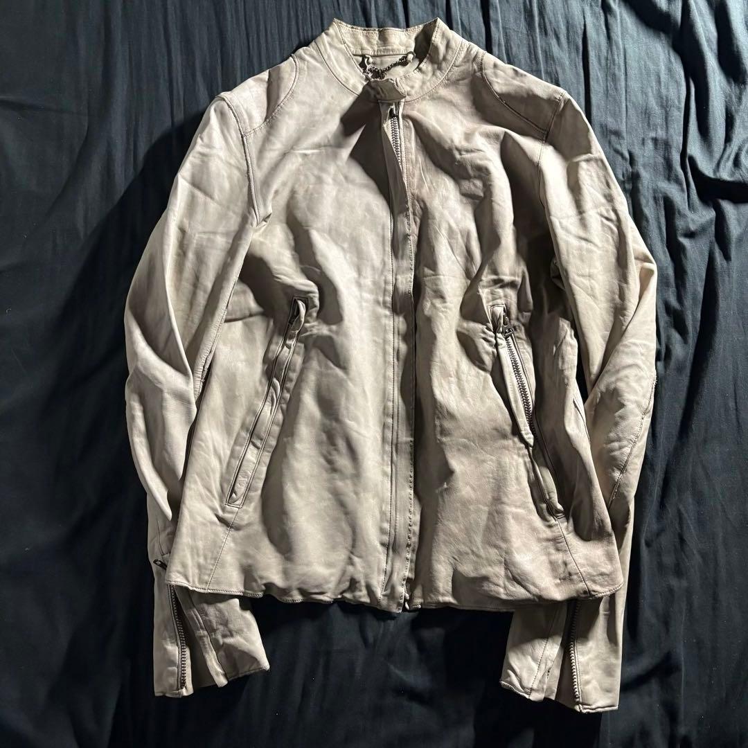 y2k ホワイト シングル ライダース ジャケット アウター 平成 お兄系 v系