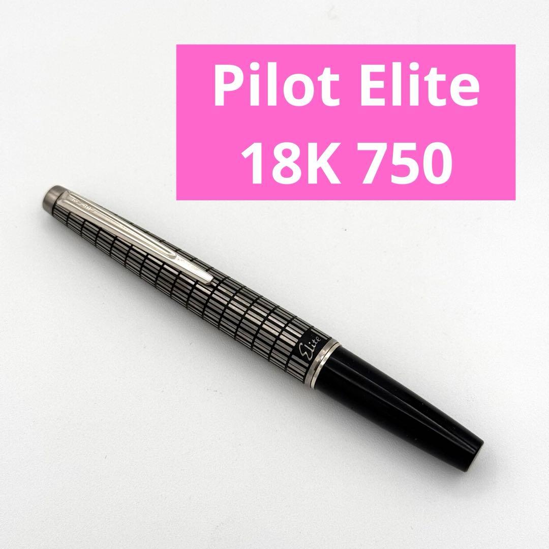 パイロットエリート万年筆18K-750&シャープペンシルセット 蝕刻格子柄