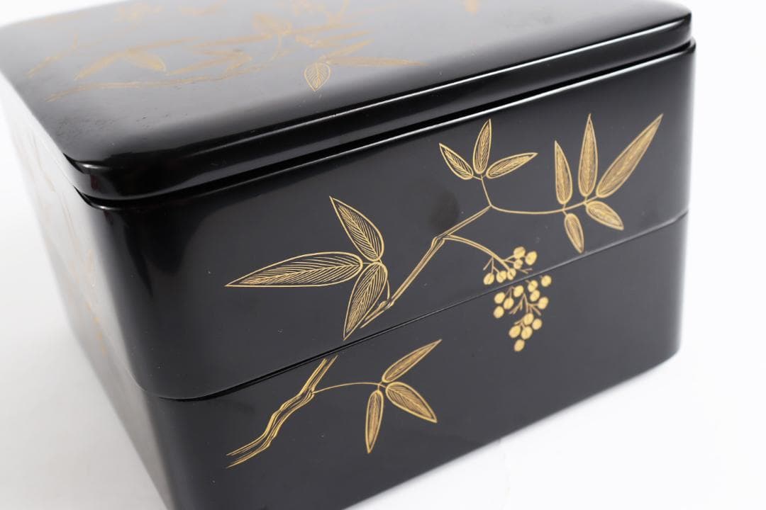 輪島塗 二段重 中道栄太郎 重箱 漆器 共箱