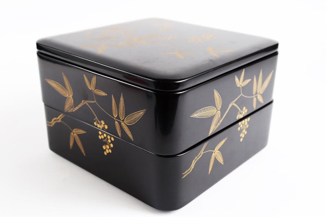 輪島塗 二段重 中道栄太郎 重箱 漆器 共箱