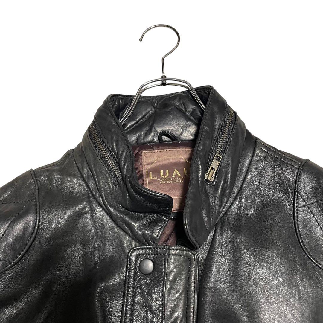大きいサイズ【LUAU】羊革 本革 ラムレザーシングルライダース