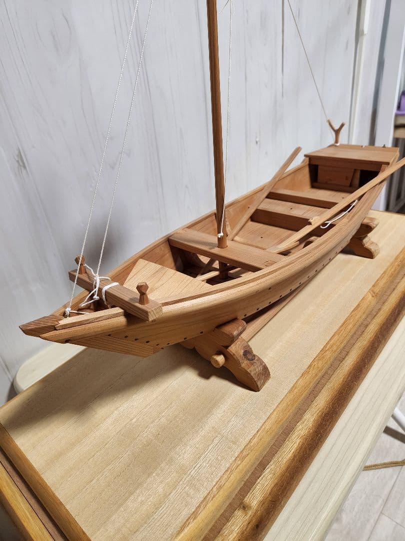 大工 手作り 木製模型船 ケース付き 世界に一つ プロによる安心梱包発送