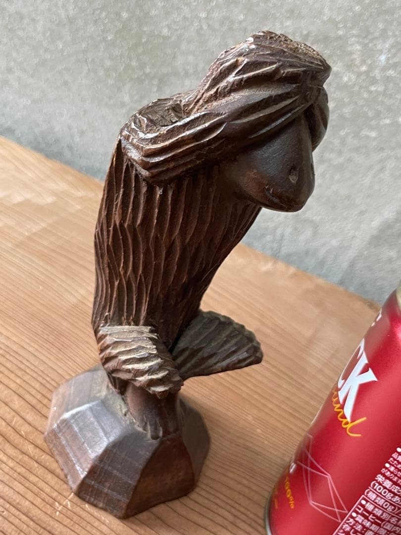 木彫り さる 置物【m551 骨董 レトロ 見猿 モンキー 木工細工】 木彫り