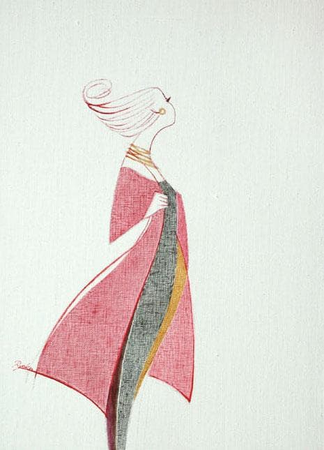 油絵 菅家令子 絵 絵画インテリア額付(青緑＋金色の枠)F4-080614 女性