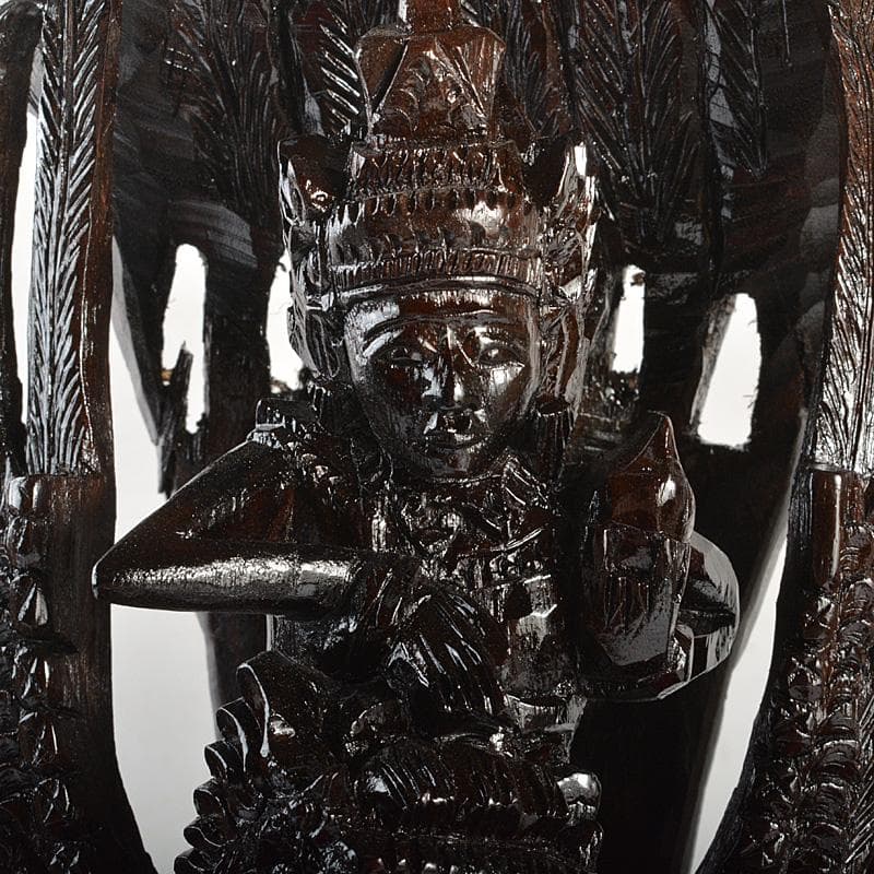 バリ島 インドネシア 木彫 ガルーダ 置物 ガラスケース付 V 6070C