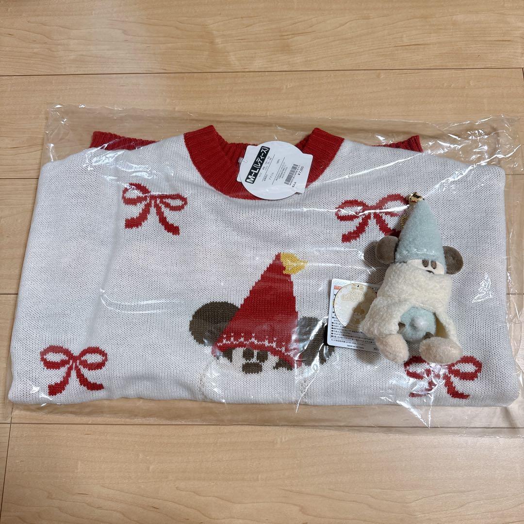 ディズニー リルリンリン セーター ぬいぐるみバッジ(青 )新品未使用